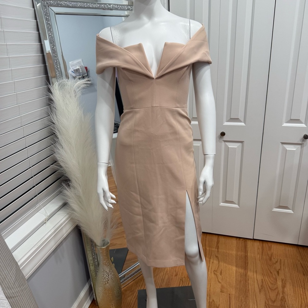 BCBGMaxAzria Strapless Nude Dress